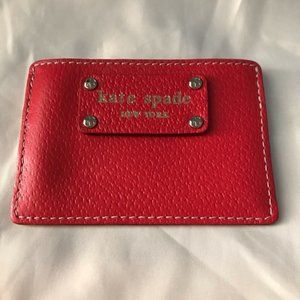 Kate Spade red leather card holder wallet